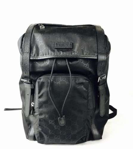 GUCCI Gucci Real Ghost Drawstring Backpack Black Leather RRP GUCCI Gucci Real Ghost Drawstring Backpack Black Leather RRP