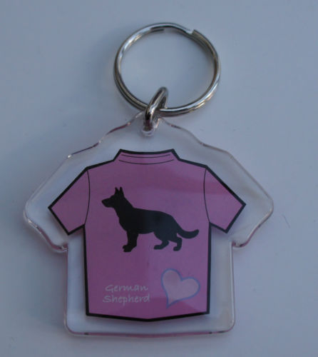 German Shepherd Dog GSD Keyring Keychain Bag Charm Gift In Silver Sparkle - Foto 5