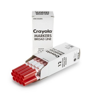Crayola 12 Count Original Bulk Markers, Red - Arts & Crafts (Crayola)