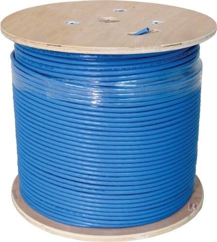  CAT6A 10G  Solid-Bare Copper Bulk Cable BLUE 500,1000FT