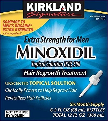 Kirkland Minoxidil 5% Extra Strength Men 6 Month Supply Hair Regrowth Solution