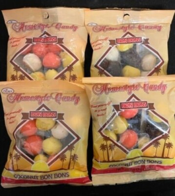 Crown Homestyle Candy Coconut Bon Bons - LOT OF 4 BAGS-