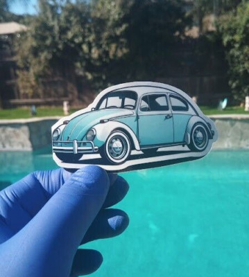 Vintage VW Volkswagen Bug ''Beetle'' Sticker, for Note books, cell cases, labtops