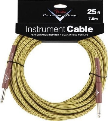Genuine Fender 25' Custom Shop Tweed Instrument Cable  # 0990820032 - 25 ft.