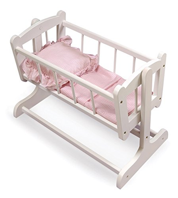 Badger Basket Heirloom Style Doll Cradle with Blanket & Pillow fits American