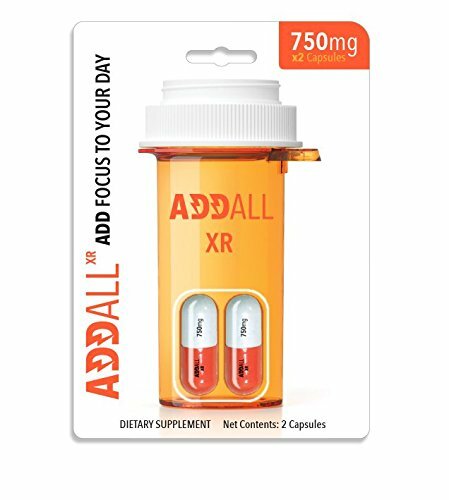 AddAll XR 750mg, Energy Focus Concentration Supplement, 12 Packs - 24 capsules