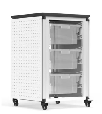 Modular Classroom Storage Cabinet - Single module with 3 large bins