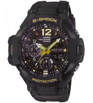 Pre-owned Casio G-shock Gravitymaster Thermometer Compass Men's Watch Ga-1100gb-1a
