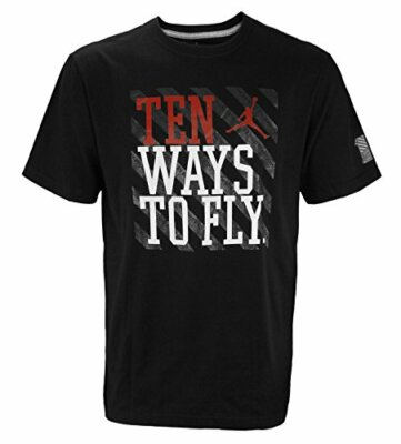 

Мужская футболка Jordan Air Jordan с короткими рукавами и рисунком Ten Ways To Fly, черная, Blacks