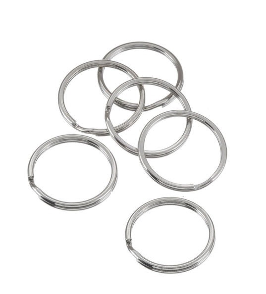 Set 6 Pezzi Anelli Brisè Acciaio Portachiavi Silver dfh