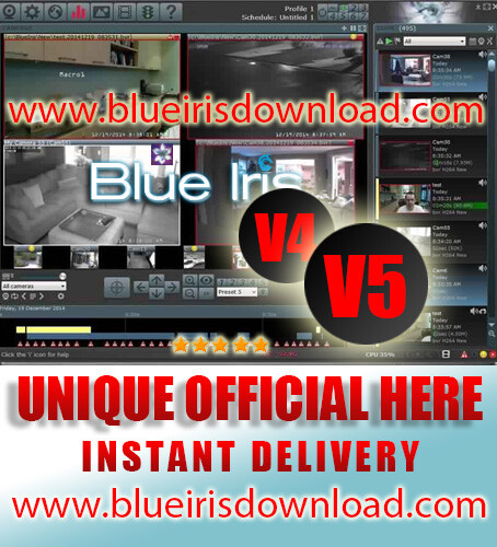 Blue Iris Pro v5.xx (Latest) Video Camera Security Software -
