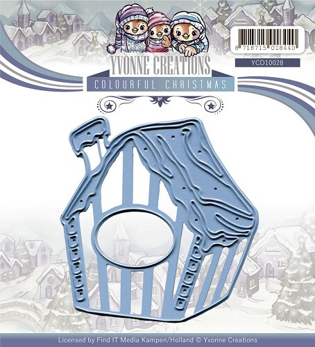 Stanzschablone - Yvonne Creations - Bunte Weihnachten - Vogelhaus
