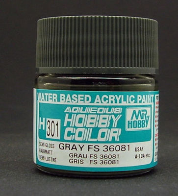 GUNZE SANGYO MR HOBBY AQUEOUS COLOR COLORE ACRILICO GRAY FS 36081 GRIGIO H301
