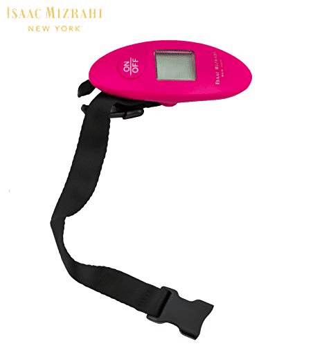 ISAAC MIZRAHI 5 PC TRAVEL SET luggage tags, scale, lock & pouch NIB pink