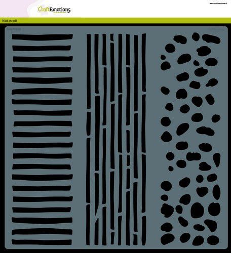 CraftEmotions Mask Stencil / Schablone Punkte, Streifen und Streifen 30x30cm