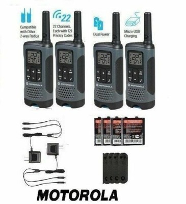 Motorola Talkabout T200 Walkie Talkie 4 Pack Set 20 Mile Two Way Radio Package. Buy it now for 98.0