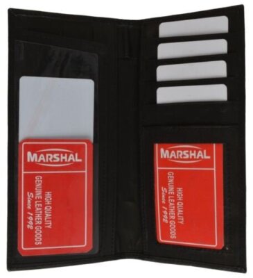 Genuine Leather Checkbook Cover Wallet Organizer with Credit Card Holder Marshal