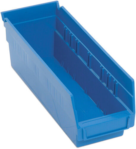 Nesting Plastic Shelf Bin 12" X 4-1/8" X 4", 36/case Blue