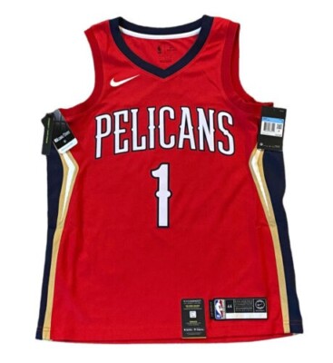 Men s Nike NBA New Orleans Pelicans Zion Williamson Swingman Jersey Sz M 44 Red