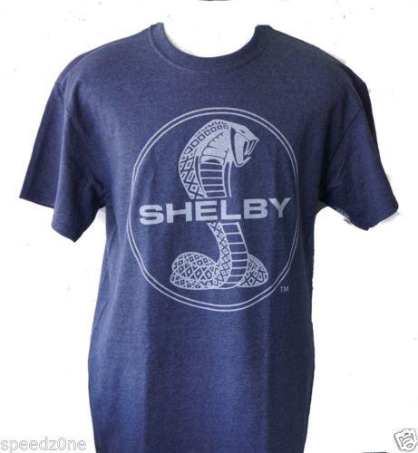 Shelby Mustang Snake Distressed Logo T-Shirt in Blue. We Ship This 