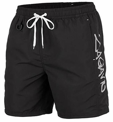 Zagano Männer Badehose 5126 mit seitlichen Taschen Gesäßtasche (XL|Schwarz)