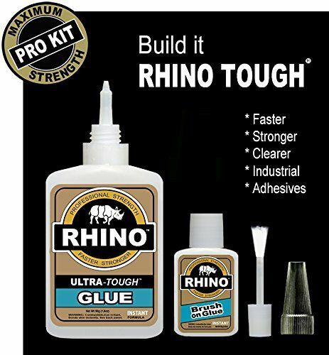 Rhino Glue Kit Industrial Strength Adhesives Max Bond - Super Tough 60 - gram