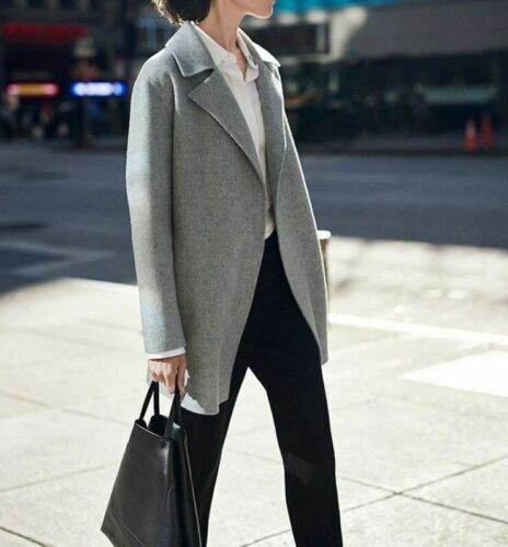 2022✨️Theory現行 Luxe New Divide Clairene Theory Jacket Women's Clairene Wool Coat Luxe New Divide MED