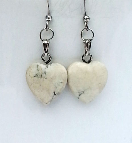 Pendientes de Moda Plateado Plata Howlite