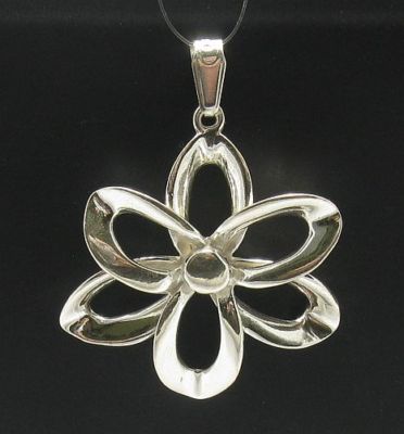 Sterling Silver Pendant Huge Flower Genuine 925 New Perfect Quality Empress 