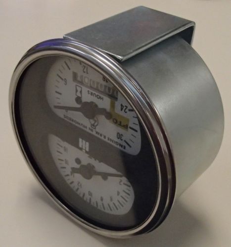 Hour Meter Round 10-80VDC Car Truck Machinery Waterproof Black