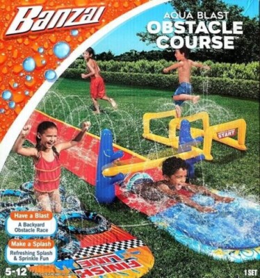 Banzai 2-in-1 Obstacle Course Water Slide (NEW)