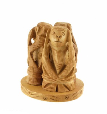 3 singes de la sagesse ne rien dire entendre voir 6.5 cm B