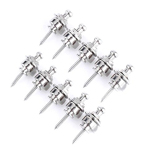 NEW 10pcs Chrome Plated Round Head Guitar Bass Strap Locks Schaller style
