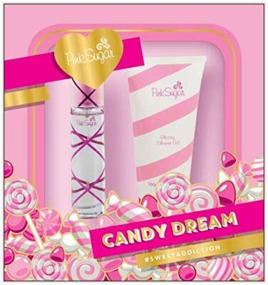 Pink Sugar Candy Dream 2 Pc Gift Set 1.1oz EDT + 3.4 oz Shower Gel (distressed)