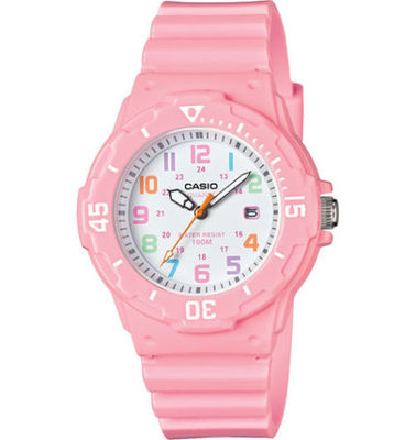 Casio LRW200H-4B2V, Women's Analog Pink Resin Band, 100 Meter WR, Date