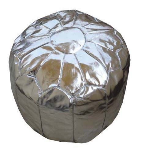 Ottomane und Fußhocker in Silber