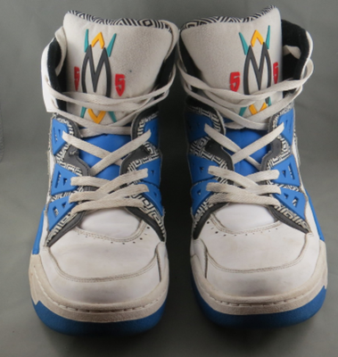 Adidas Originals Dikembe Mutombo 55 - 1993 Blue White HI Top Shoes - Size 16