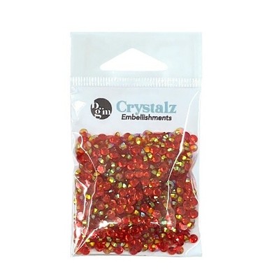 Buttons Galore Crystalz Clear Flat Back Gems-Cherry