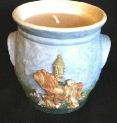 RUSS BERRIE EASTER CERAMIC CANDLE HOLDER / POT W/ CANDLE