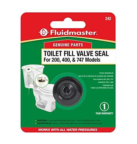 Fluidmaster 242 Toilet Fill Valve Seal Replacement Part, Pack of 1, Black 