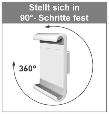 Tablet Wandhalterung A12 Halterung für Apple iPad Mini 2 Wandhalter Weiß 360
