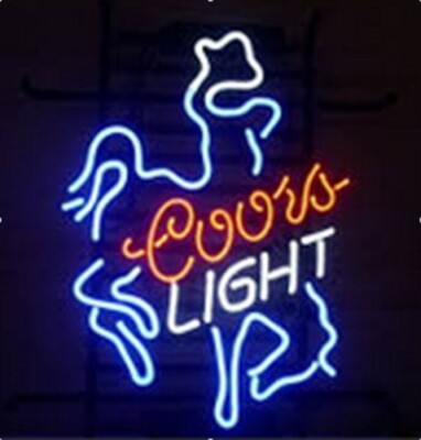 Cowboy Light Neon Sign 17''x14'' Lamp Beer Bar Club Decor Man Cave Real Glass SY