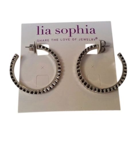 Rhodium Plated Hoop Fashion Earrings