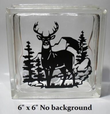 Buck Scene hunting decal sticker for DIY 8'' glass block tile