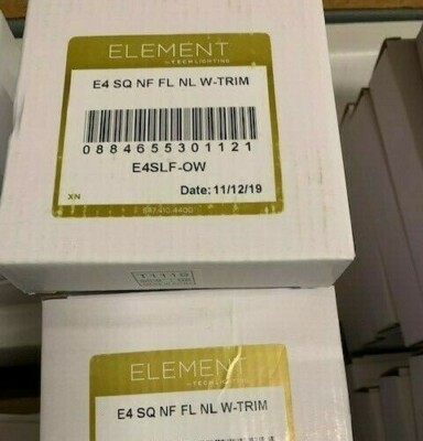 Tech Lighting Element E4SLF-OW 4'' SQUARE FLANGELESS FLAT TRIM NO LENS WHITE New