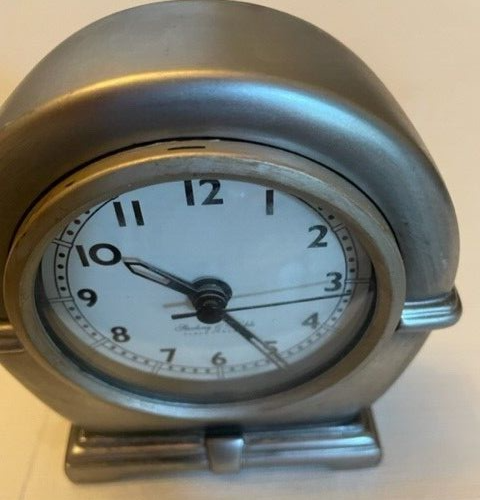 Stainless Steel Self Standing Clock and Alarm - tested and works!