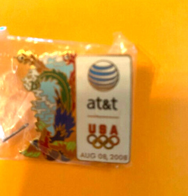 BEIJING 2008 OLYMPICS PIN AT&T SPONSOR OPENING CEREMONIES COLORFUL DRAGONS NEW