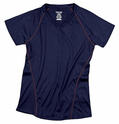 

Женская спортивная футболка Reebok Speedwick, темно-синяя/оранжевая строчка, Navy