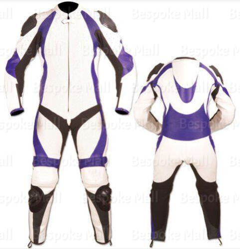 Pre-owned Handmade Men's Motorcycle Cowhide Leather One Piece Suit Speed Hump Safety Pads-550 In Multicolor