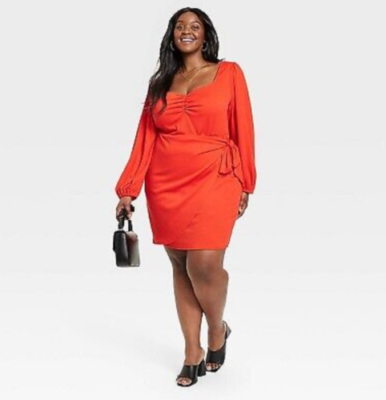 Plus size red wrap on sale dress